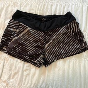 Athleta black and gray running shorts